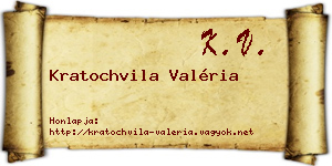 Kratochvila Valéria névjegykártya