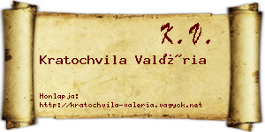 Kratochvila Valéria névjegykártya
